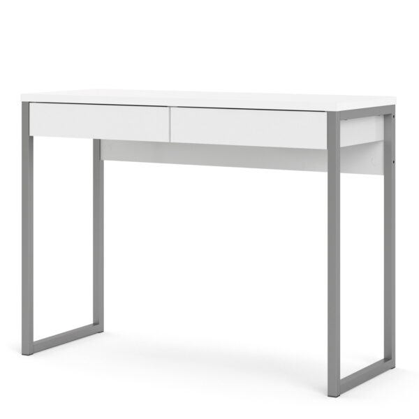 Function Plus Desk 2 Drawers in White High Gloss - Image 4
