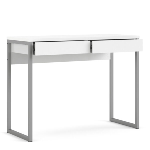 Function Plus Desk 2 Drawers in White High Gloss - Image 5