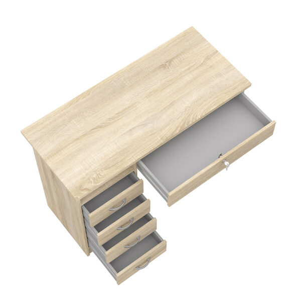 Function Plus Desk 5 Drawers in Oak - Image 11
