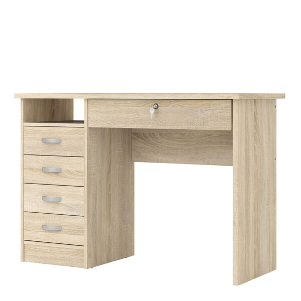 Function Plus Desk 5 Drawers in Oak - Image 3