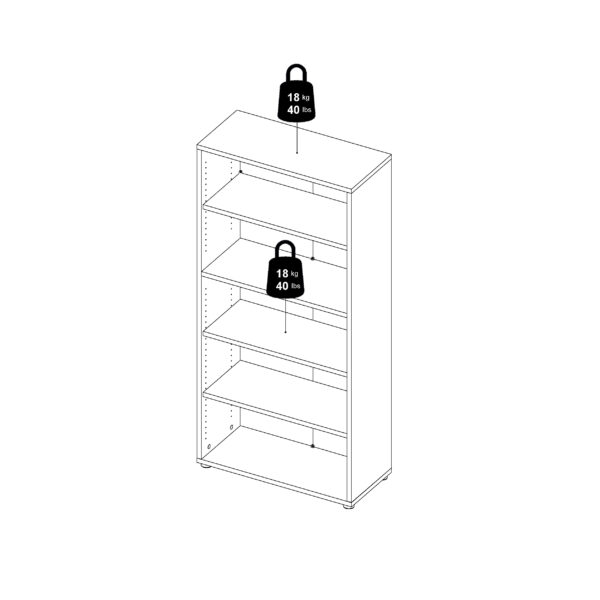 Prima Bookcase 2 Shelves with 2 Drawers 2 Doors In Oak - Image 14