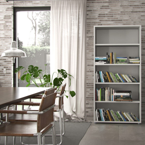 Prima Bookcase 4 Shelves in White - Image 5