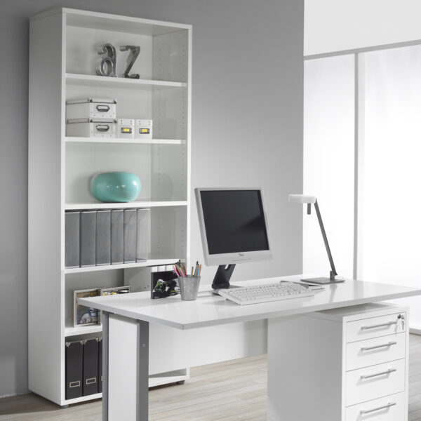 Prima Bookcase 5 Shelves in White - Image 2