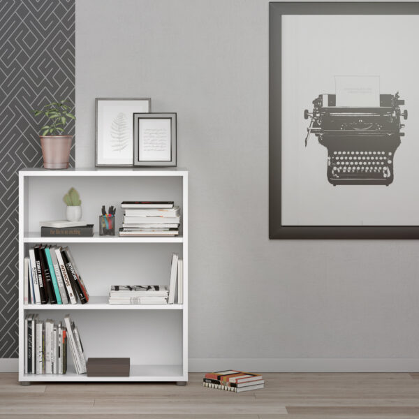 Prima Bookcase 2 Shelves in White - Image 2