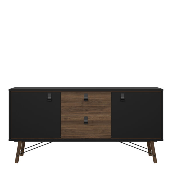 Ry Sideboard 2 Doors 2 Drawers in Matt Black Walnut - Image 2