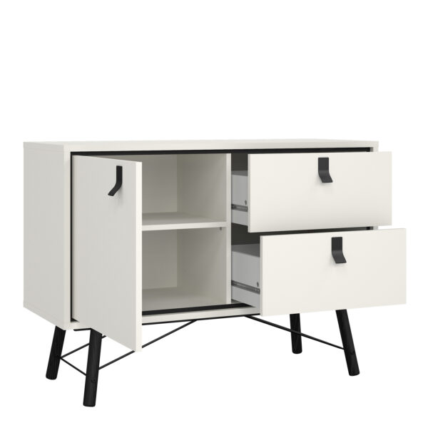 Ry Sideboard with 1 Door 2 Drawers in Matt White - Image 5