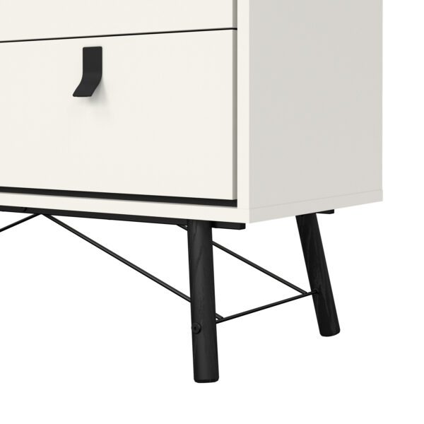 Ry Sideboard with 1 Door 2 Drawers in Matt White - Image 9
