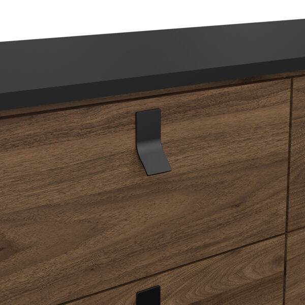 Ry Double Chest of Drawers 6 Drawers in Matt Black Walnut - Image 7