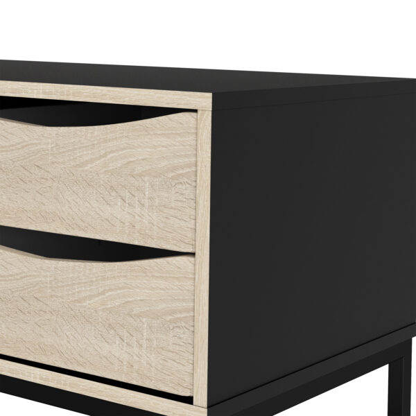 Stubbe TV Unit 1 Door 2 Drawers and Open Shelf in Matt Black Oak - Image 12