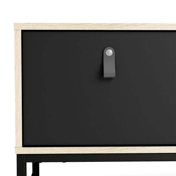 Stubbe TV Unit 1 Door 2 Drawers and Open Shelf in Matt Black Oak - Image 13