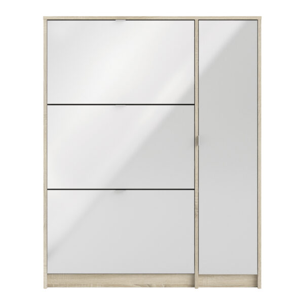 Shoes Shoe Cabinet 3 Flip Down Doors and 2 layers 1 Door Oak structure - Image 2