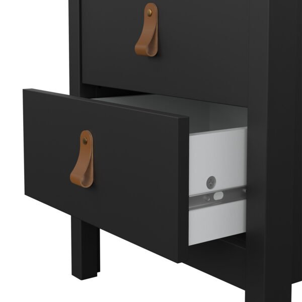 Barcelona Bedside Table 2 Drawers in Matt Black - Image 11