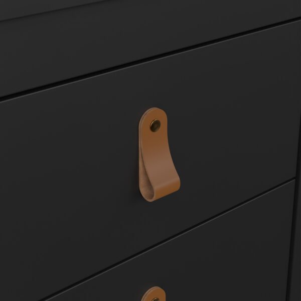 Barcelona Bedside Table 2 Drawers in Matt Black - Image 10