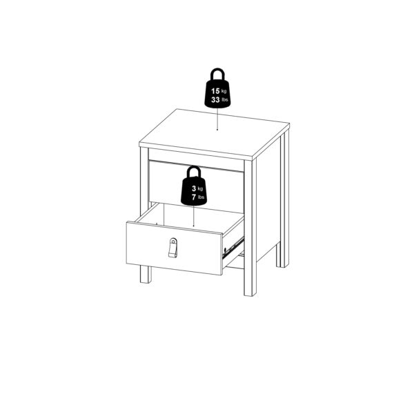 Barcelona Bedside Table 2 Drawers in Cashmere - Image 14