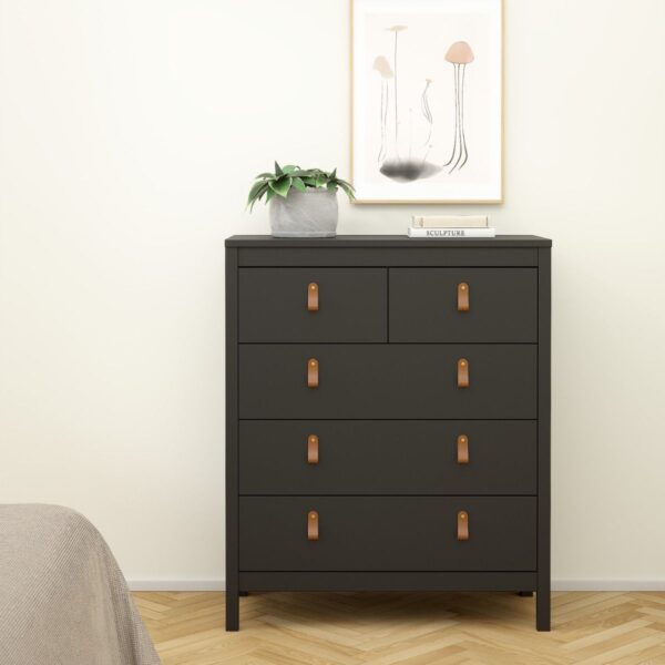 Barcelona Chest 3+2 Drawers in Matt Black - Image 2
