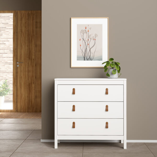 Barcelona Chest 3 Drawers in White - Image 5