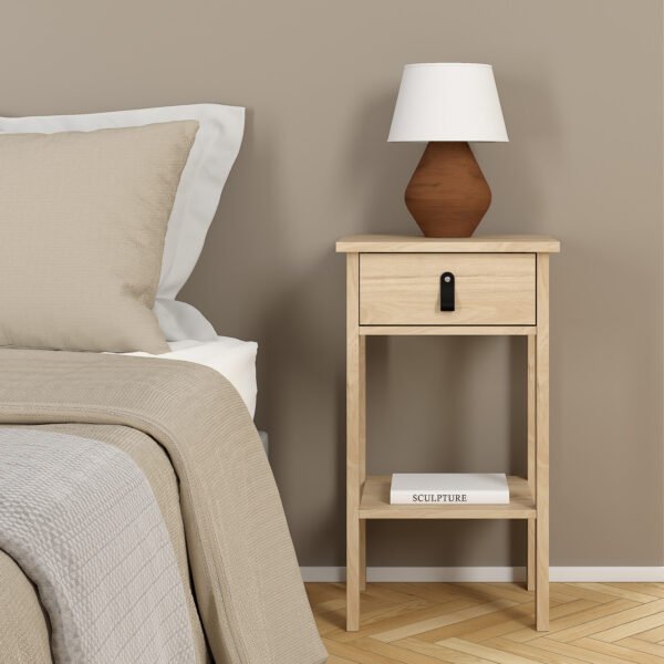 Barcelona Bedside Table with 1 Drawers in Jackson Hickory Oak - Image 2