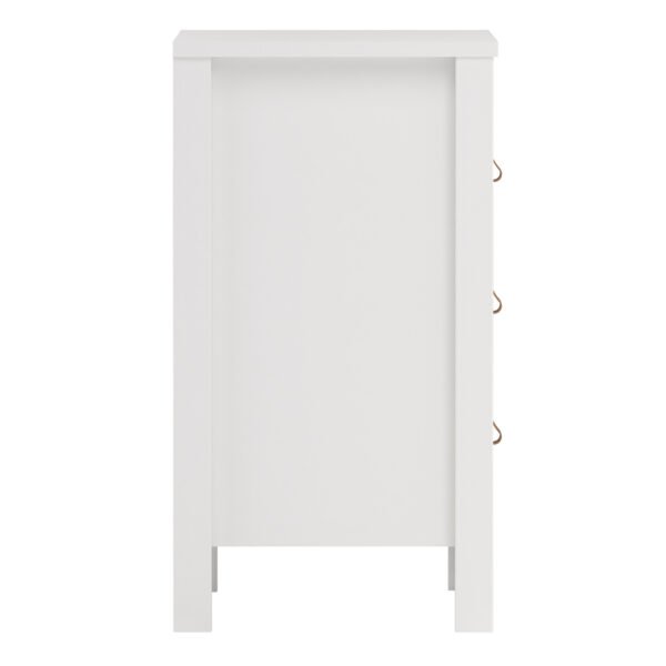 Barcelona Bedside Table 3 Drawers in White - Image 5