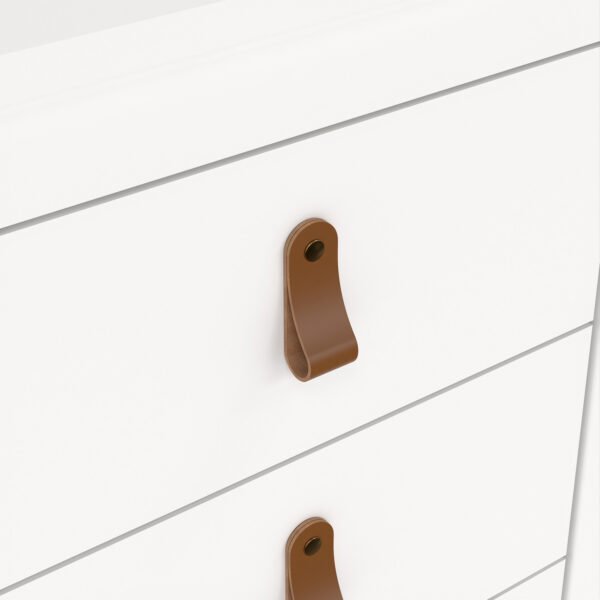 Barcelona Bedside Table 3 Drawers in White - Image 8