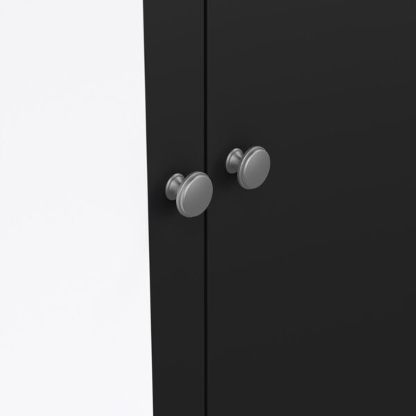 Madrid Wardrobe with 1 Door 1 Mirror Door 2 Drawers Matt Black - Image 8