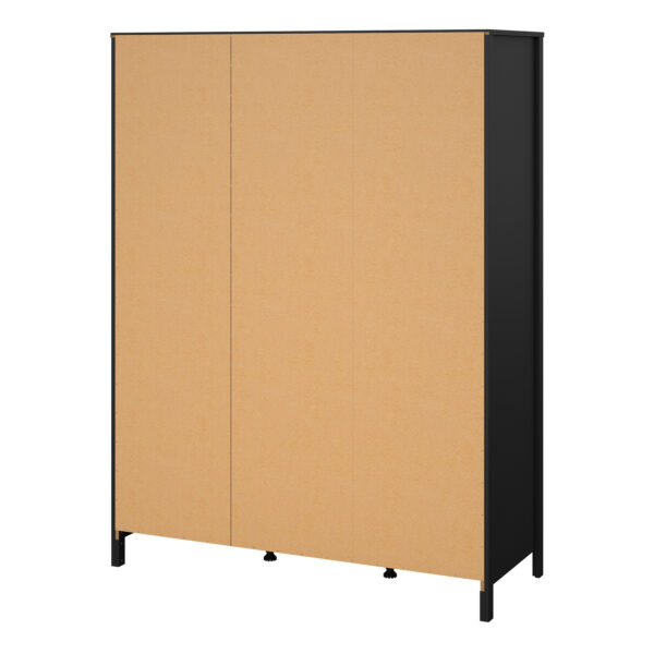 Madrid  Wardrobe with 2 Doors 1 Mirror Door 2 Drawers Matt Black - Image 4