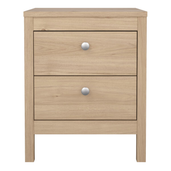 Madrid Bedside Table 2 Drawers in Jackson Hickory Oak - Image 2