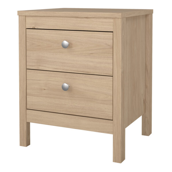 Madrid Bedside Table 2 Drawers in Jackson Hickory Oak - Image 3