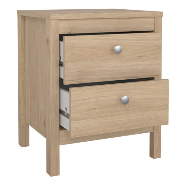 Madrid Bedside Table 2 Drawers in Jackson Hickory Oak - Image 5