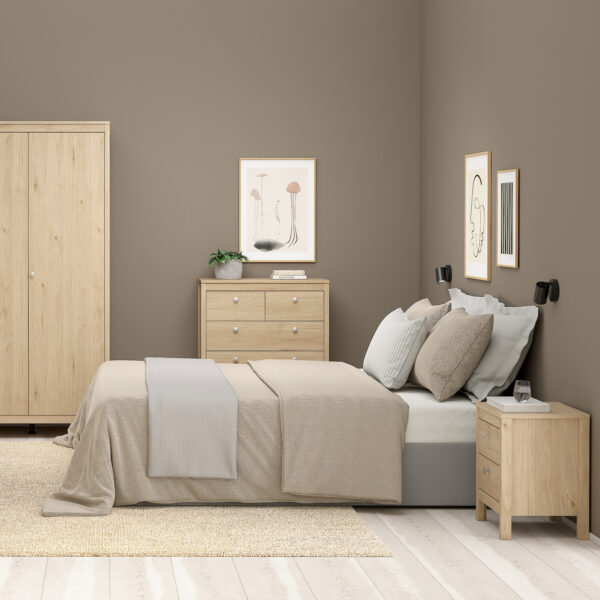 Madrid Bedside Table 2 Drawers in Jackson Hickory Oak - Image 6