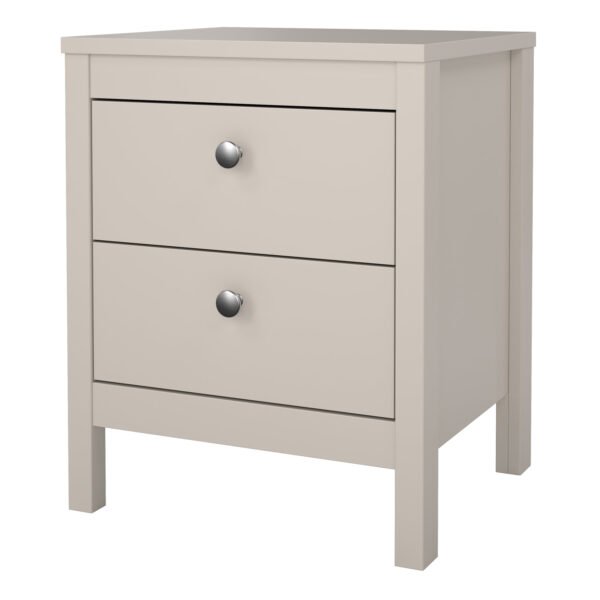 Madrid Bedside Table 2 Drawers in Cashmere - Image 4