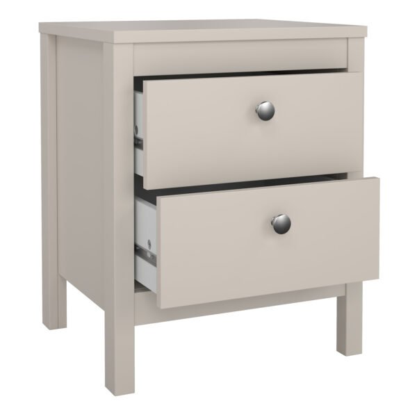 Madrid Bedside Table 2 Drawers in Cashmere - Image 6