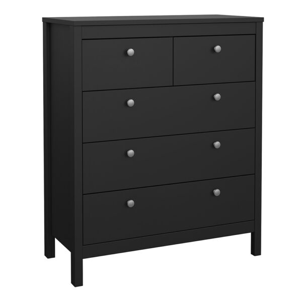 Madrid Chest 3+2 Drawers in Matt Black