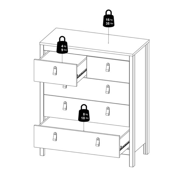 Madrid Chest 3+2 Drawers in Matt Black - Image 14