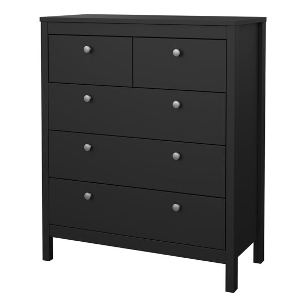Madrid Chest 3+2 Drawers in Matt Black - Image 3