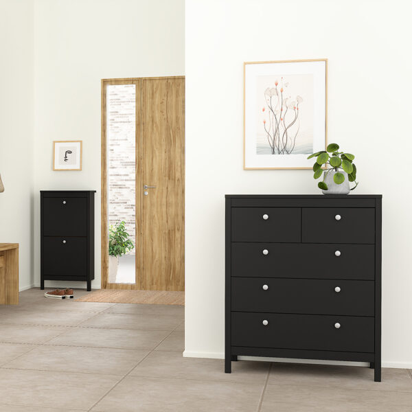 Madrid Chest 3+2 Drawers in Matt Black - Image 8