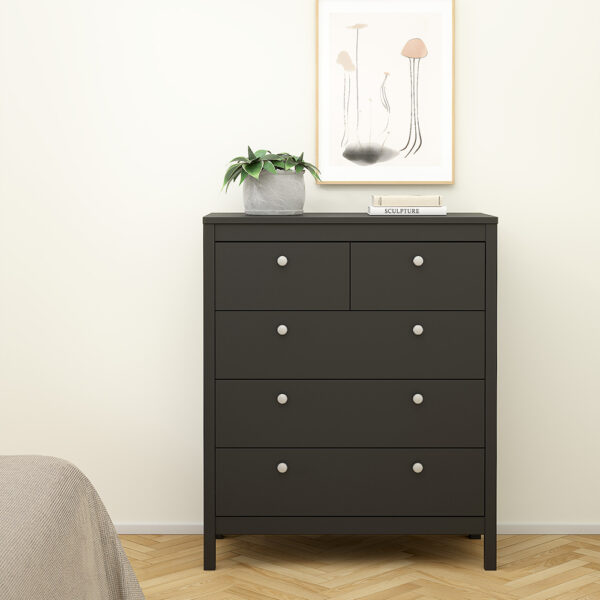 Madrid Chest 3+2 Drawers in Matt Black - Image 9