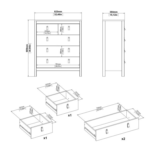 Madrid Chest 3+2 Drawers in Cashmere - Image 11