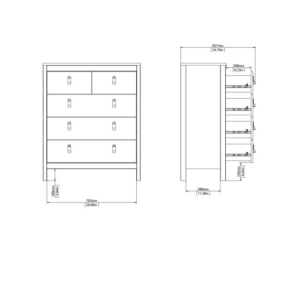 Madrid Chest 3+2 Drawers in Cashmere - Image 12
