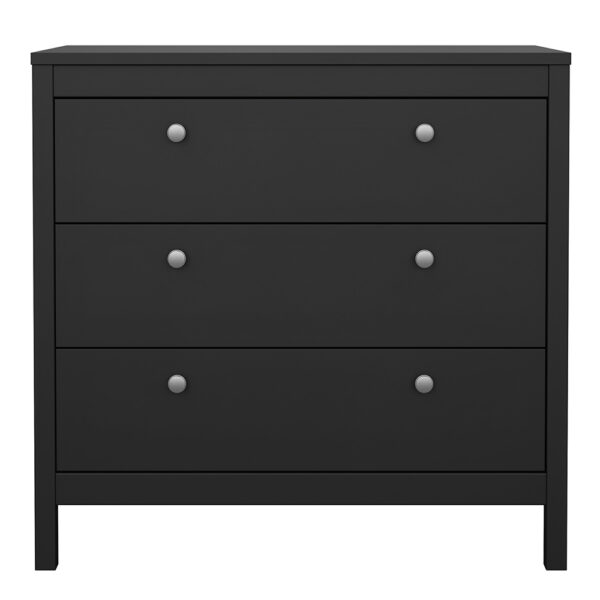Madrid Chest 3 Drawers in Matt Black - Image 2