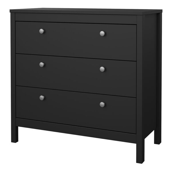 Madrid Chest 3 Drawers in Matt Black - Image 3