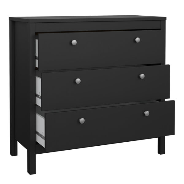 Madrid Chest 3 Drawers in Matt Black - Image 5