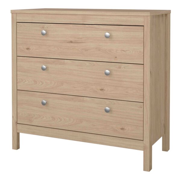 Madrid Chest 3 Drawers in Jackson Hickory Oak - Image 3