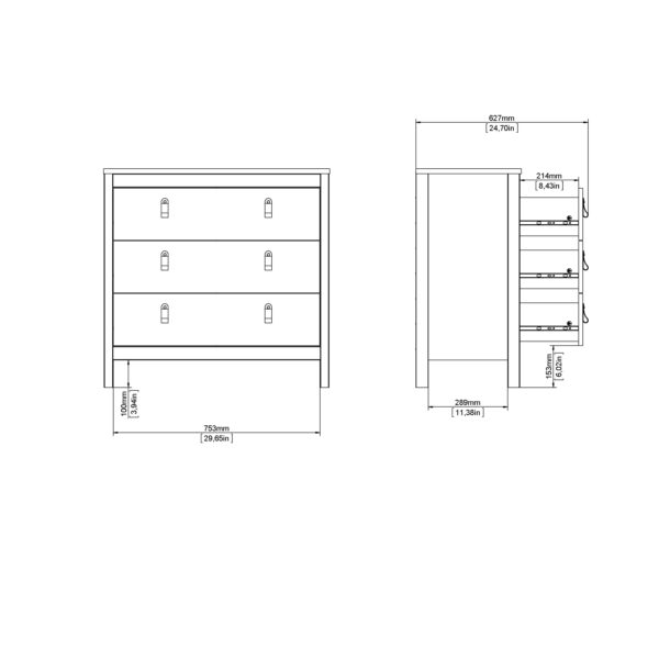 Madrid Chest 3 Drawers in Cashmere - Image 11