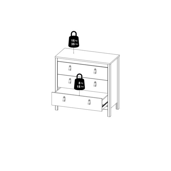 Madrid Chest 3 Drawers in Cashmere - Image 12