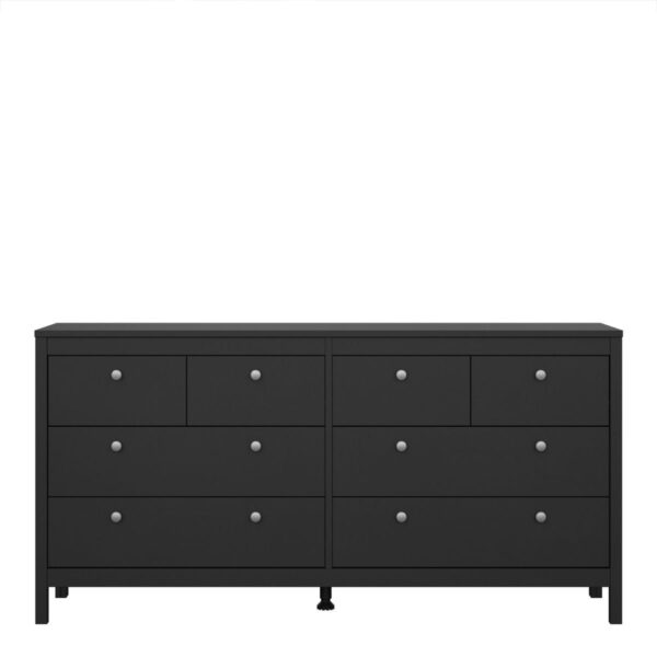 Madrid Double Dresser 4+4 Drawers in Matt Black - Image 3