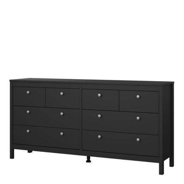 Madrid Double Dresser 4+4 Drawers in Matt Black - Image 4
