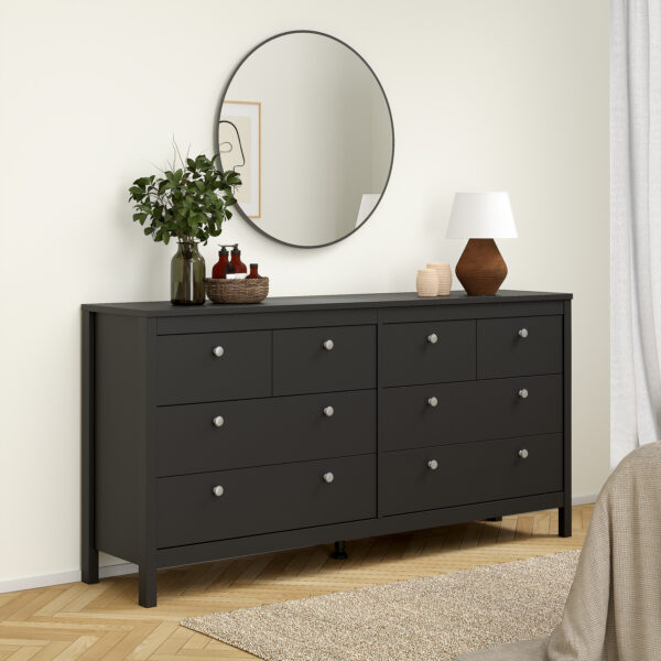 Madrid Double Dresser 4+4 Drawers in Matt Black - Image 3