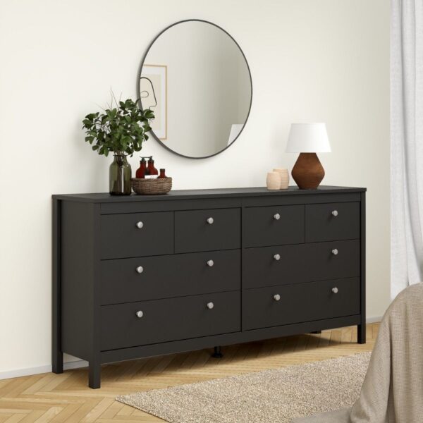 Madrid Double Dresser 4+4 Drawers in Matt Black - Image 7