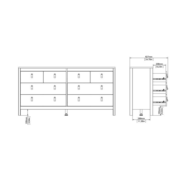 Madrid Double Dresser 4+4 Drawers in Jackson Hickory Oak - Image 11