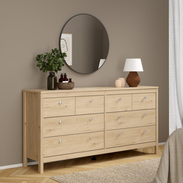 Madrid Double Dresser 4+4 Drawers in Jackson Hickory Oak - Image 7